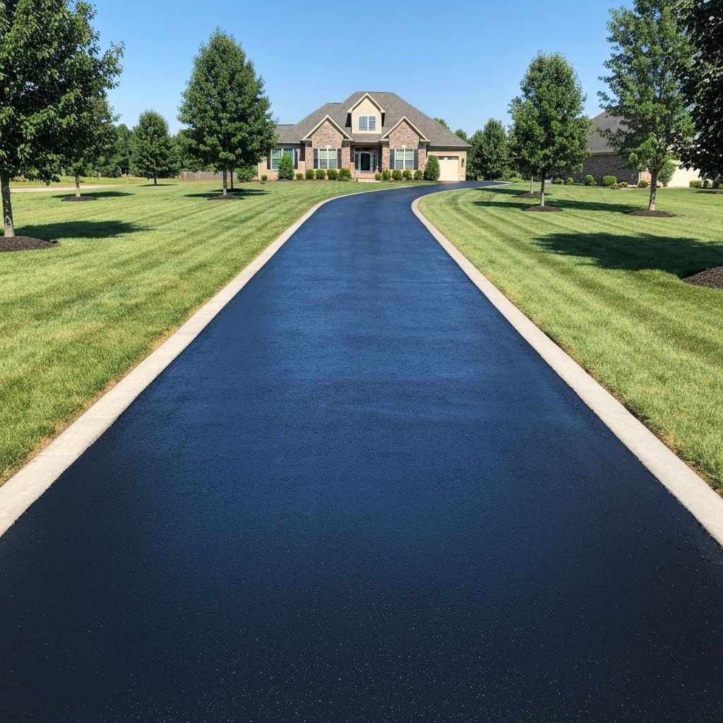 Professionally sealed driveway